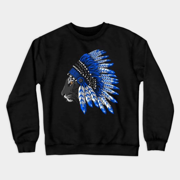 Indian chief tiger Crewneck Sweatshirt by albertocubatas